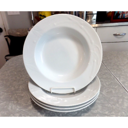 STUDIO NOVA M 2050 "WHITE BAMBOO" FINE CHINA 4 PC. RIMMED SOUP/CONSOMME BOWL SET