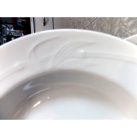 STUDIO NOVA M 2050 "WHITE BAMBOO" FINE CHINA 4 PC. RIMMED SOUP/CONSOMME BOWL SET