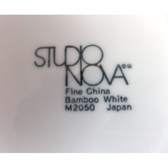 STUDIO NOVA M 2050 "WHITE BAMBOO" FINE CHINA 4 PC. RIMMED SOUP/CONSOMME BOWL SET
