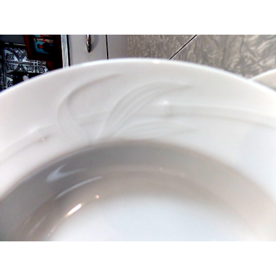 STUDIO NOVA M 2050 "WHITE BAMBOO" FINE CHINA 4 PC. RIMMED SOUP/CONSOMME BOWL SET