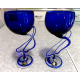 KROSNO JOZEFINA POLAND HAND BLOWN JELLYFISH ART GLASS BUD VASE/ WINE GLASS SET