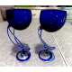 KROSNO JOZEFINA POLAND HAND BLOWN JELLYFISH ART GLASS BUD VASE/ WINE GLASS SET