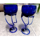 KROSNO JOZEFINA POLAND HAND BLOWN JELLYFISH ART GLASS BUD VASE/ WINE GLASS SET