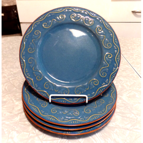 PIER1 IMPORTS "TUNISIA" SCROLL PATTERN 5 PC. LUNCH PLATE SET