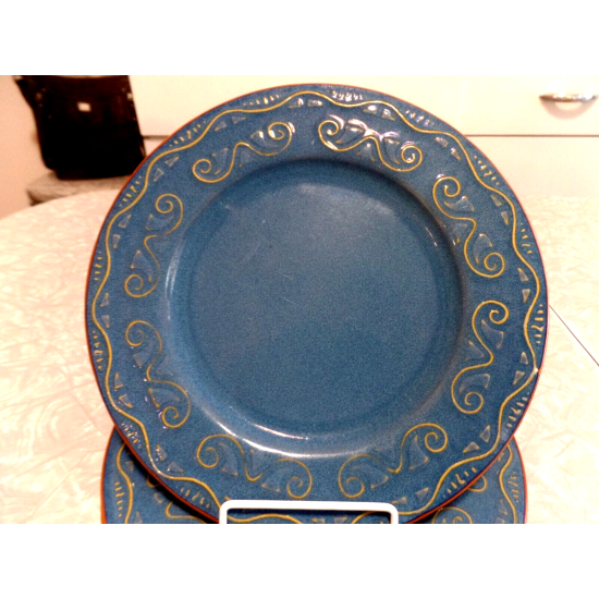 PIER1 IMPORTS "TUNISIA" SCROLL PATTERN 5 PC. LUNCH PLATE SET