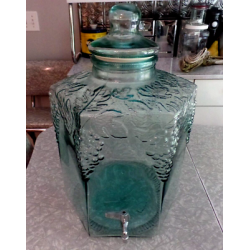 SVE ITALY LARGE HEXAGON "GRAPEVINE" DESIGN 5 + GAL. BEVERAGE DISPENSER w/ SPIGOT