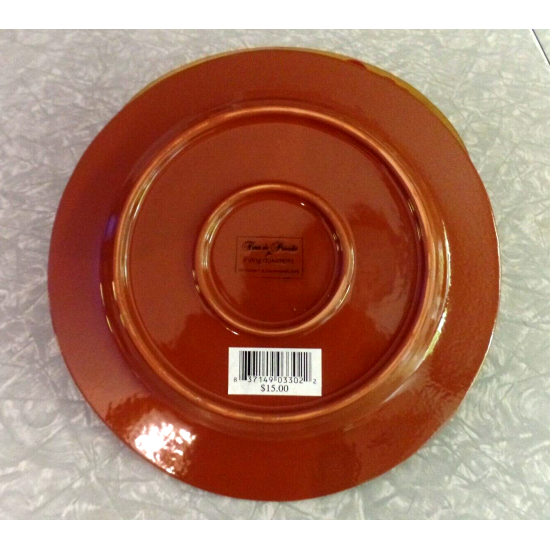 FLEUR de PARADIS for LIVING QUARTERS 4 PC. ROUND HIBISCUS DINNER PLATE SET