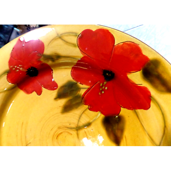FLEUR de PARADIS for LIVING QUARTERS 4 PC. ROUND HIBISCUS DINNER PLATE SET
