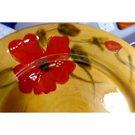 FLEUR de PARADIS for LIVING QUARTERS 4 PC. ROUND HIBISCUS DINNER PLATE SET