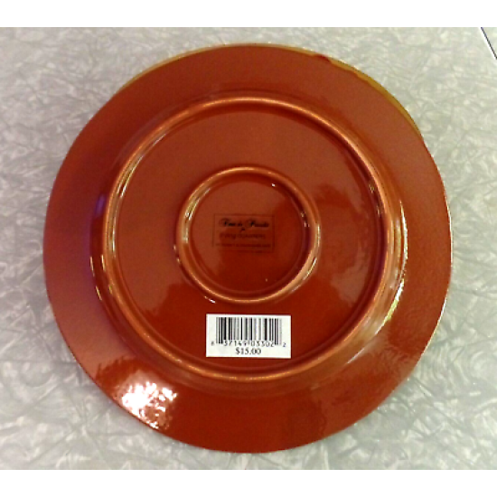 FLEUR de PARADIS for LIVING QUARTERS 4 PC. ROUND HIBISCUS DINNER PLATE SET