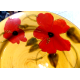 FLEUR de PARADIS for LIVING QUARTERS 4 PC. ROUND HIBISCUS DINNER PLATE SET