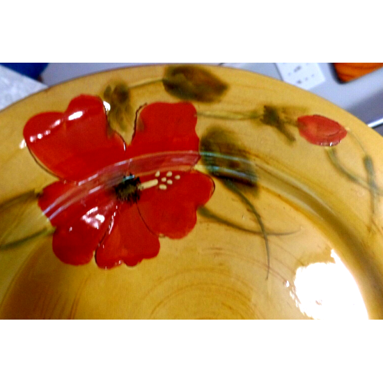FLEUR de PARADIS for LIVING QUARTERS 4 PC. ROUND HIBISCUS DINNER PLATE SET