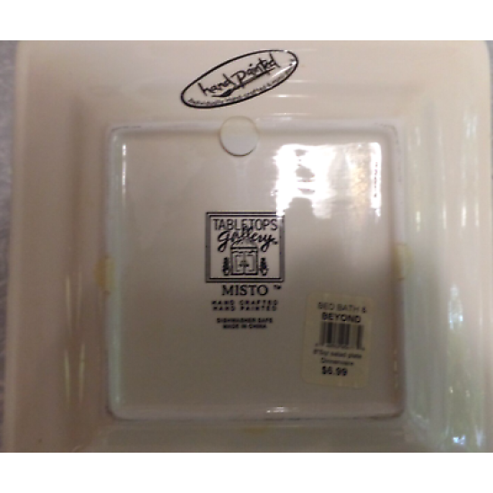 TABLETOPS GALLERY MISTO LINEN 4 PC. SQUARE SALAD/LUNCH PLATE SET