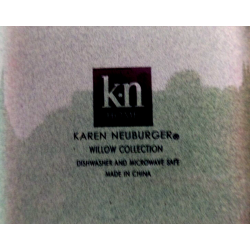 K-N KAREN NEUBURGER 4 PC. SAGE DINNER PLATE SET in the "WILLOW" PATTERN