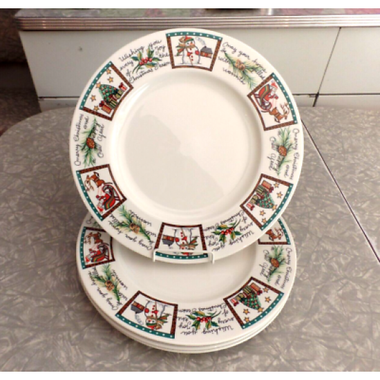 MIKASA ULTIMA + SUPER STRONG "CHRISTMAS WISH" 4 PC. DINNER PLATE SET HK713