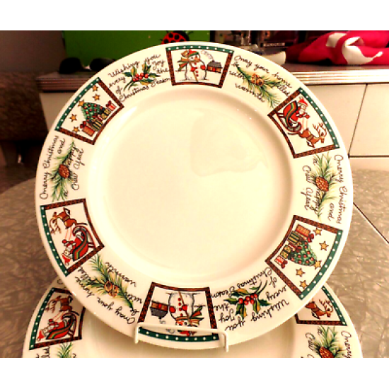 MIKASA ULTIMA + SUPER STRONG "CHRISTMAS WISH" 4 PC. DINNER PLATE SET HK713