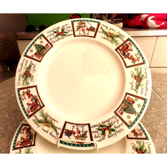 MIKASA ULTIMA + SUPER STRONG "CHRISTMAS WISH" 4 PC. DINNER PLATE SET HK713