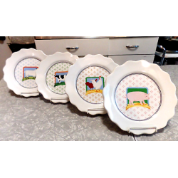 VINTAGE 1981 VANDOR FARM COUNTRY COLLECTION PELZMAN 4 PC. LUNCHEON PLATE SET