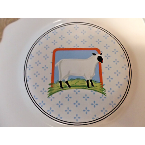 VINTAGE 1981 VANDOR FARM COUNTRY COLLECTION PELZMAN 4 PC. LUNCHEON PLATE SET