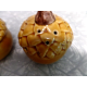 WILLIAMS SONOMA B. EIGEN DESIGN TAN ACORN PATTERN 4 PC. SALT & PEPPER SHAKER SET