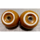 WILLIAMS SONOMA B. EIGEN DESIGN TAN ACORN PATTERN 4 PC. SALT & PEPPER SHAKER SET