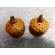 WILLIAMS SONOMA B. EIGEN DESIGN TAN ACORN PATTERN 4 PC. SALT & PEPPER SHAKER SET
