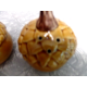 WILLIAMS SONOMA B. EIGEN DESIGN TAN ACORN PATTERN 4 PC. SALT & PEPPER SHAKER SET