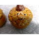 WILLIAMS SONOMA B. EIGEN DESIGN TAN ACORN PATTERN 4 PC. SALT & PEPPER SHAKER SET