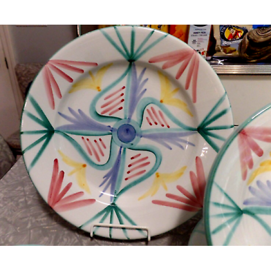 VIETRI ITALY 5PC. 1986 HANDMADE & PAINTED DINNERWARE SET in the "COLORE" PATTERN