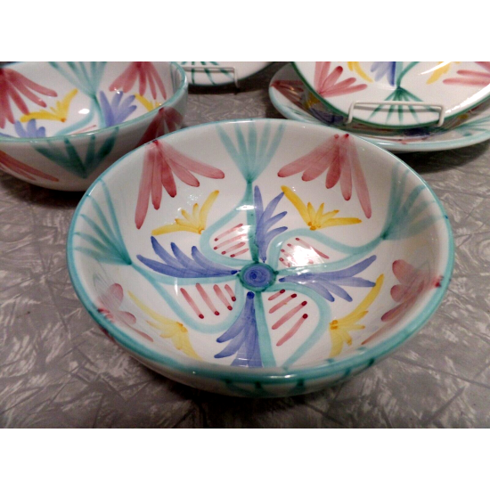VIETRI ITALY 5PC. 1986 HANDMADE & PAINTED DINNERWARE SET in the "COLORE" PATTERN