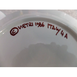 VIETRI ITALY 5PC. 1986 HANDMADE & PAINTED DINNERWARE SET in the "COLORE" PATTERN
