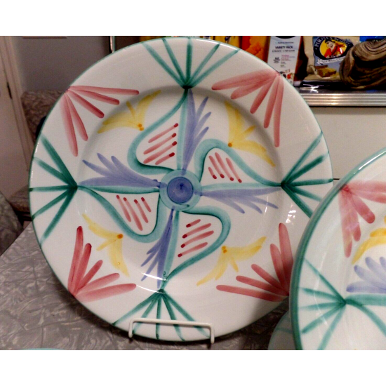 VIETRI ITALY 5PC. 1986 HANDMADE & PAINTED DINNERWARE SET in the "COLORE" PATTERN