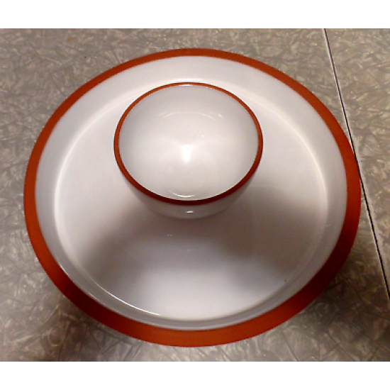 VERY RARE 2 PC. DANSK PORTUGAL X-LARGE CHIP/VEGETABLE DIP SET W/TERRA COTTA EDGE