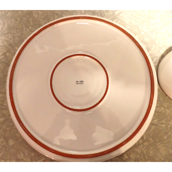VERY RARE 2 PC. DANSK PORTUGAL X-LARGE CHIP/VEGETABLE DIP SET W/TERRA COTTA EDGE