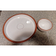 VERY RARE 2 PC. DANSK PORTUGAL X-LARGE CHIP/VEGETABLE DIP SET W/TERRA COTTA EDGE