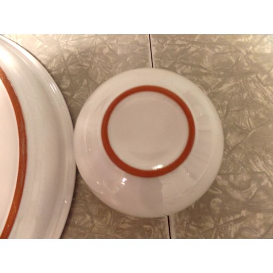 VERY RARE 2 PC. DANSK PORTUGAL X-LARGE CHIP/VEGETABLE DIP SET W/TERRA COTTA EDGE