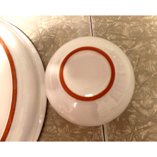 VERY RARE 2 PC. DANSK PORTUGAL X-LARGE CHIP/VEGETABLE DIP SET W/TERRA COTTA EDGE