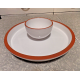 VERY RARE 2 PC. DANSK PORTUGAL X-LARGE CHIP/VEGETABLE DIP SET W/TERRA COTTA EDGE