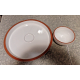VERY RARE 2 PC. DANSK PORTUGAL X-LARGE CHIP/VEGETABLE DIP SET W/TERRA COTTA EDGE