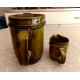RARE OESLAUER MANUFAKTUR BAVARIA GOEBEL GREEN 2 TONE TEAPOT & CREAMER SET