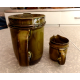 RARE OESLAUER MANUFAKTUR BAVARIA GOEBEL GREEN 2 TONE TEAPOT & CREAMER SET