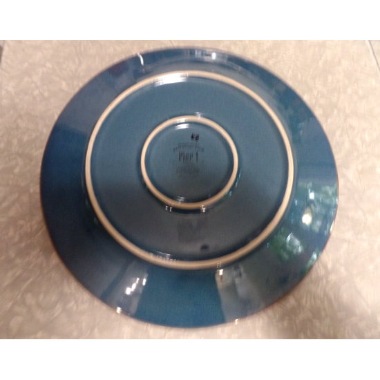 PIER 1 STONEWARE "TUNISIA"  13 1/4"" SCROLL PATTERN SERVING/CHOP PLATE