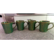 K-N KAREN NEUBURGER 16 OZ. SAGE 4 PC. COFFEE/TEA MUG SET in the "WILLOW" PATTERN