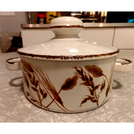 WEDGWOOD ENGLAND MIDWINTER STONEHENGE "WILD OATS"  1 1/2 QT CASSEROLE DISH & LID