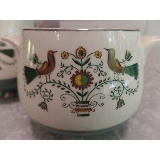 HOMER LAUGHLIN CAVALIER CREAMER & SUGAR BOWL SET A 56N 5 BIRDS of PARADISE