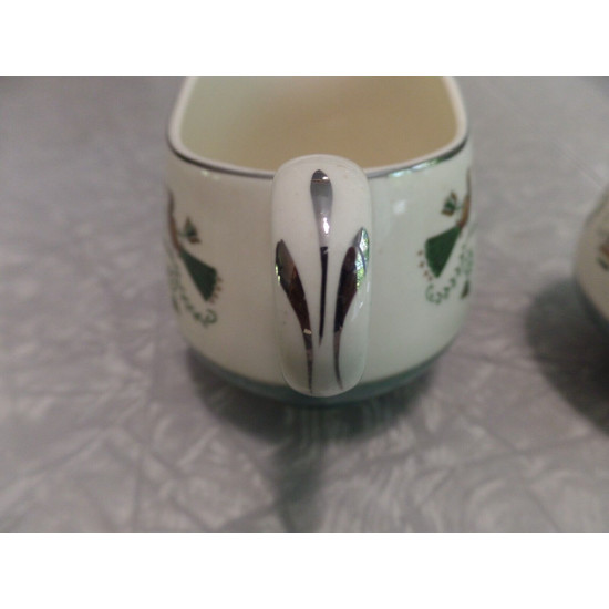 HOMER LAUGHLIN CAVALIER CREAMER & SUGAR BOWL SET A 56N 5 BIRDS of PARADISE