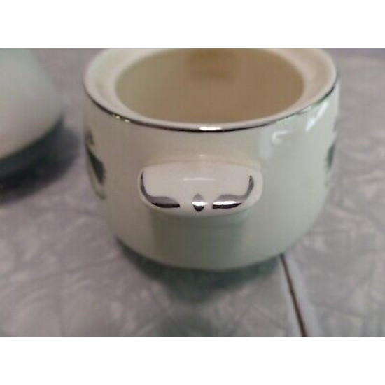 HOMER LAUGHLIN CAVALIER CREAMER & SUGAR BOWL SET A 56N 5 BIRDS of PARADISE