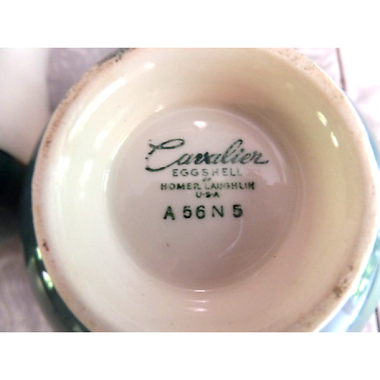 HOMER LAUGHLIN CAVALIER CREAMER & SUGAR BOWL SET A 56N 5 BIRDS of PARADISE