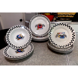 OFFICIAL "NASCAR" VICTORY RACING 11 PC. DINNERWARE SET by GIBSON "2002"