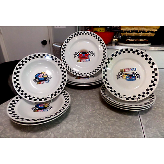 OFFICIAL "NASCAR" VICTORY RACING 11 PC. DINNERWARE SET by GIBSON "2002"